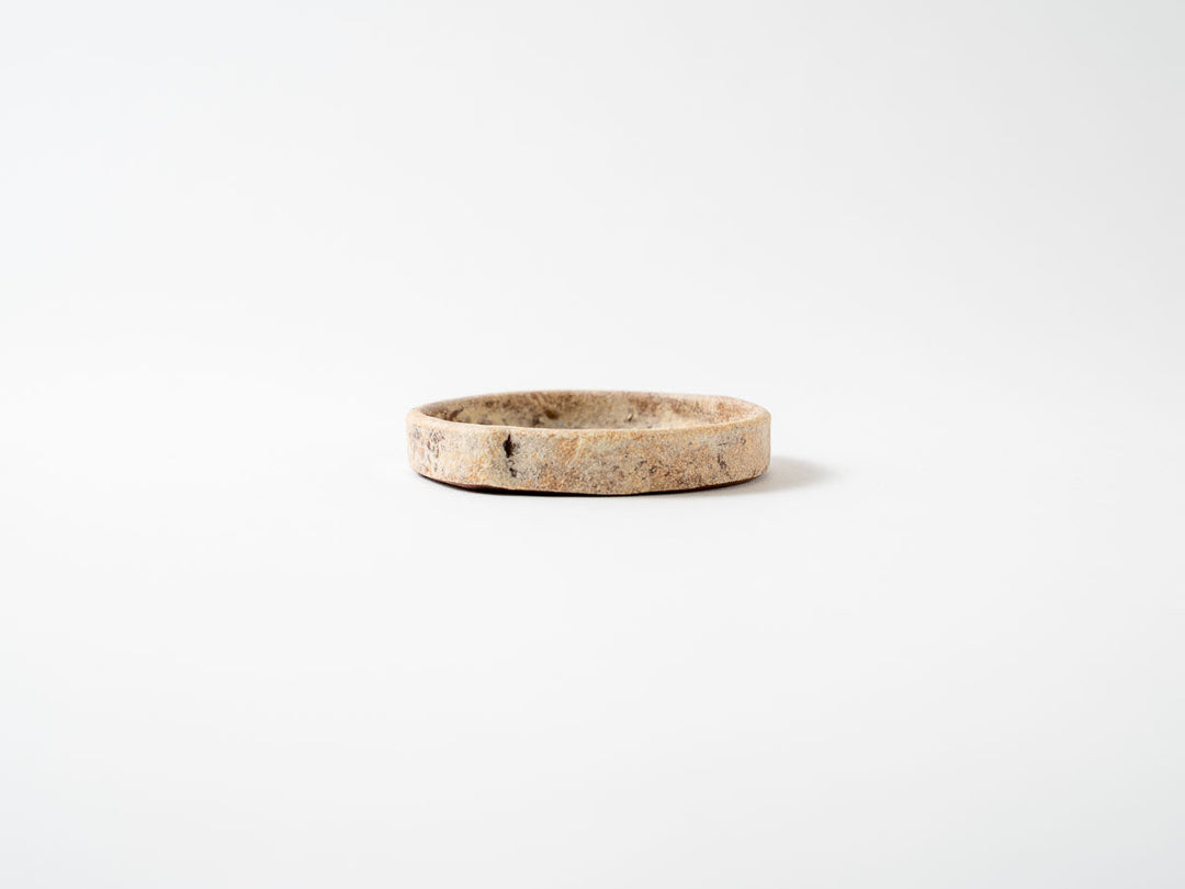 White Slip (Red) Rim Round Plate (Mini) - Crafted By Taeko Kajiwara