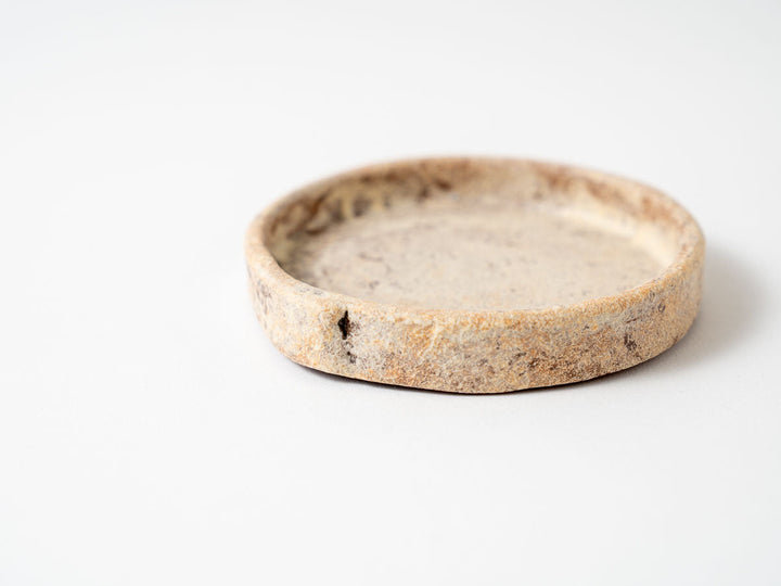 White Slip (Red) Rim Round Plate (Mini) - Crafted By Taeko Kajiwara