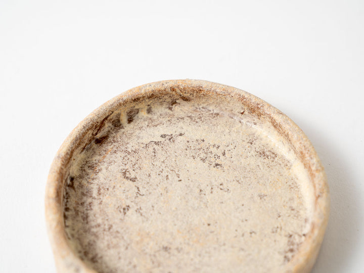 White Slip (Red) Rim Round Plate (Mini) - Crafted By Taeko Kajiwara