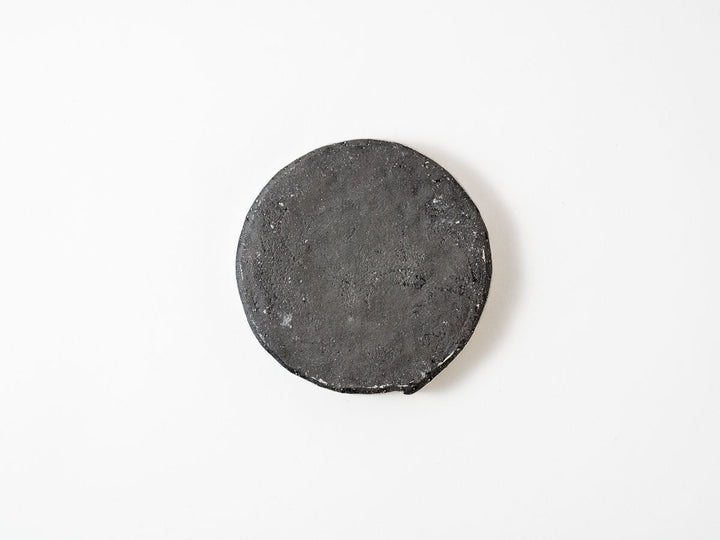 White Slip (Black) Rim Round Plate (Hime) - Crafted By Taeko Kajiwara