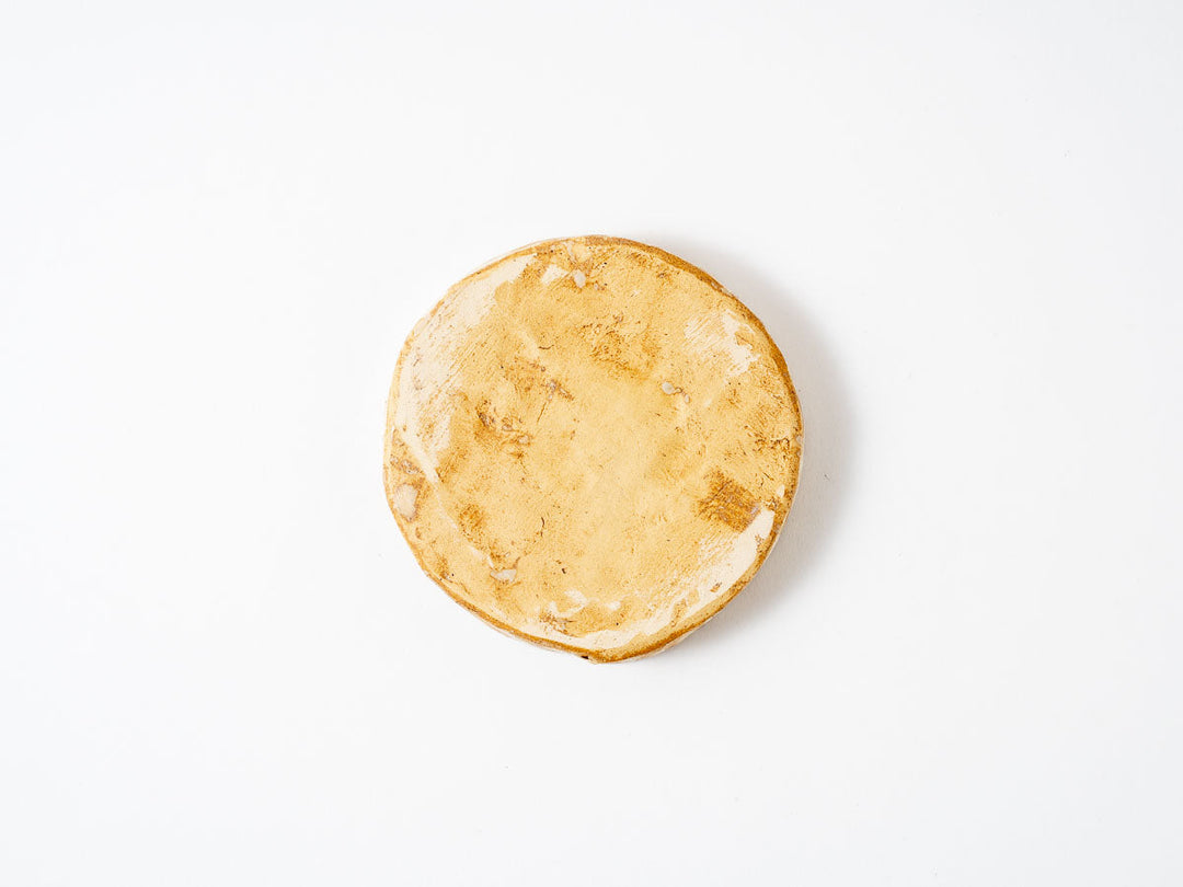 Scratched Pattern (Yellow) Rim Round Plate (Hime) - Crafted By Taeko Kajiwara