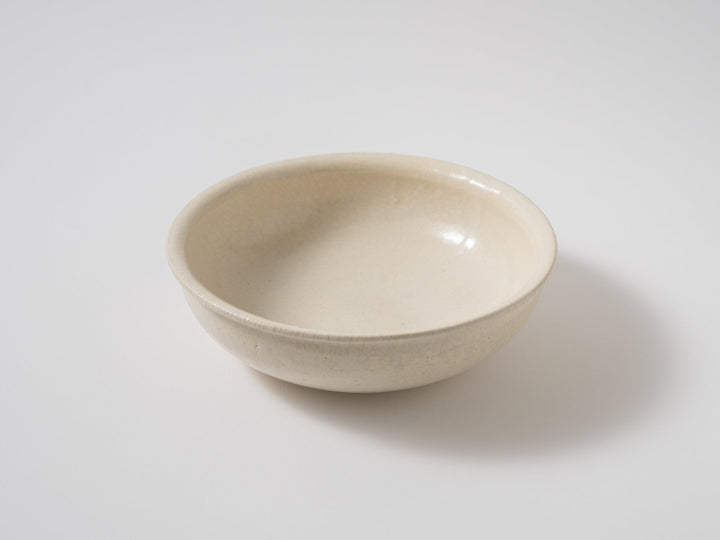 Crackled White Slip Deep Bowl - Crafted By Kanae Nomura