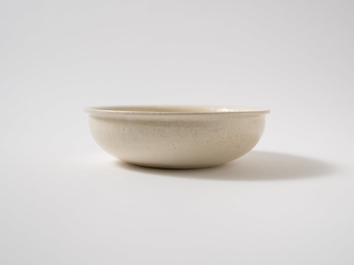 Crackled White Slip Deep Bowl - Crafted By Kanae Nomura