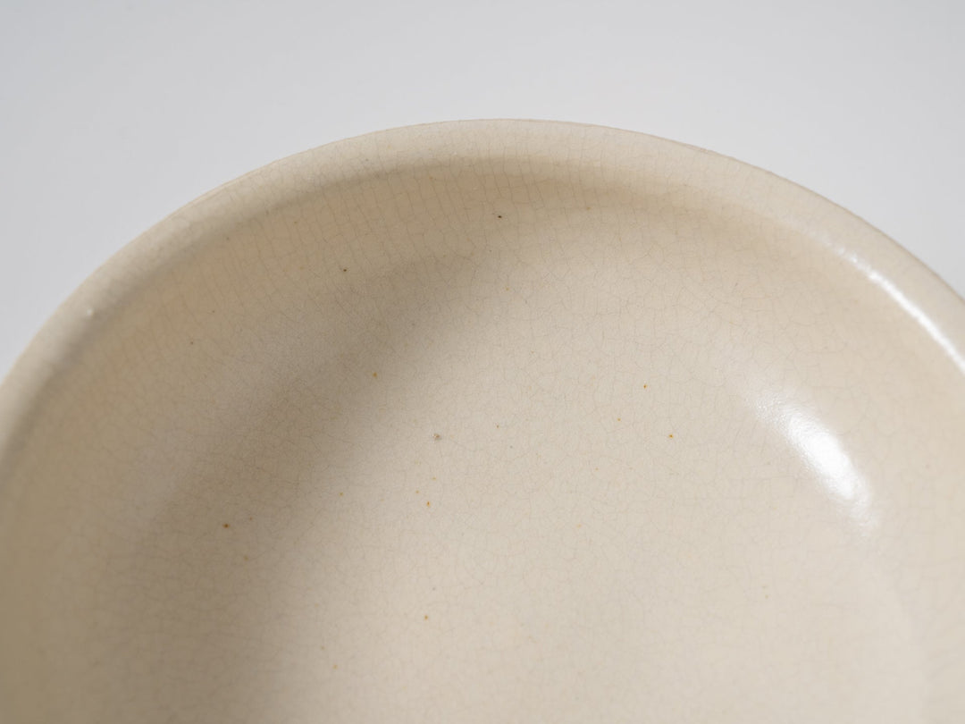 Crackled White Slip Deep Bowl - Crafted By Kanae Nomura