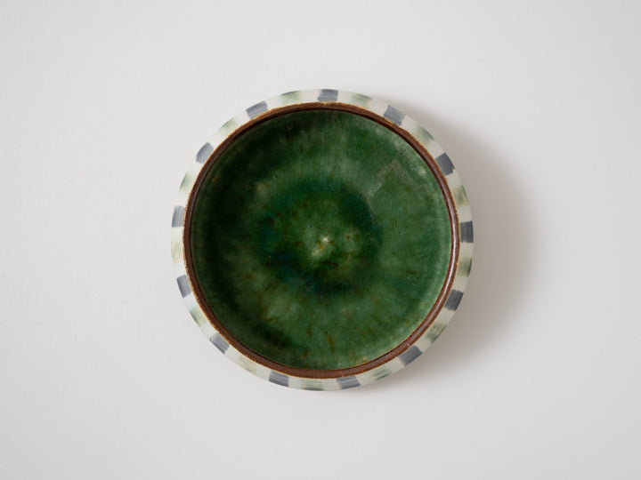 Barley Straw Pattern Dora Bowl (LapisLazuli Oribe) - Crafted By Kanae Nomura