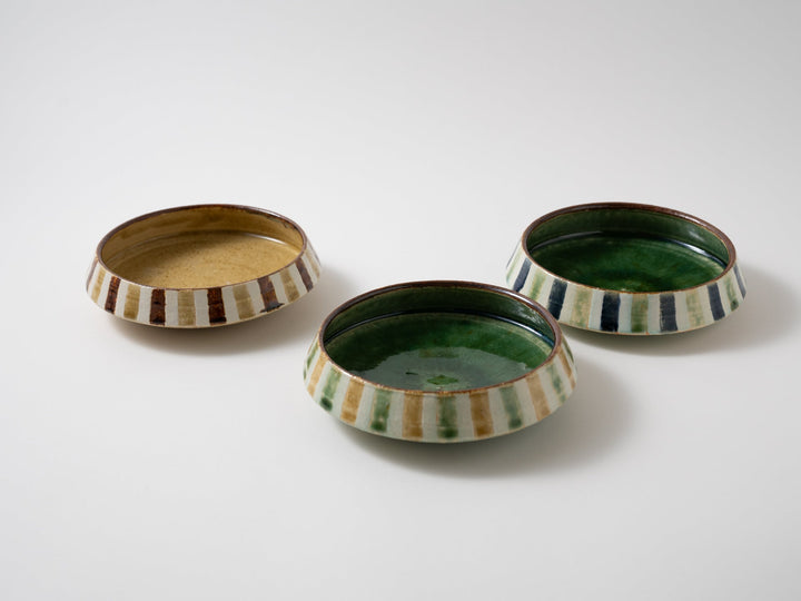 Barley Straw Pattern Dora Bowl (LapisLazuli Oribe) - Crafted By Kanae Nomura