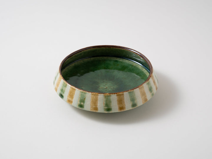 Barley Straw Pattern Dora Bowl (Oribe Yellow Mulberry) - Crafted By Kanae Nomura