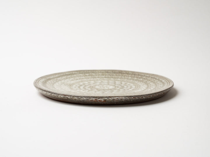 Glass Glazed Mishima hand 19cm Plate - Crafted By Hideki Yamamoto