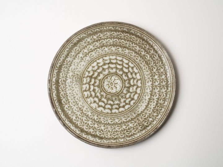 Glass Glazed Mishima hand 19cm Plate - Crafted By Hideki Yamamoto