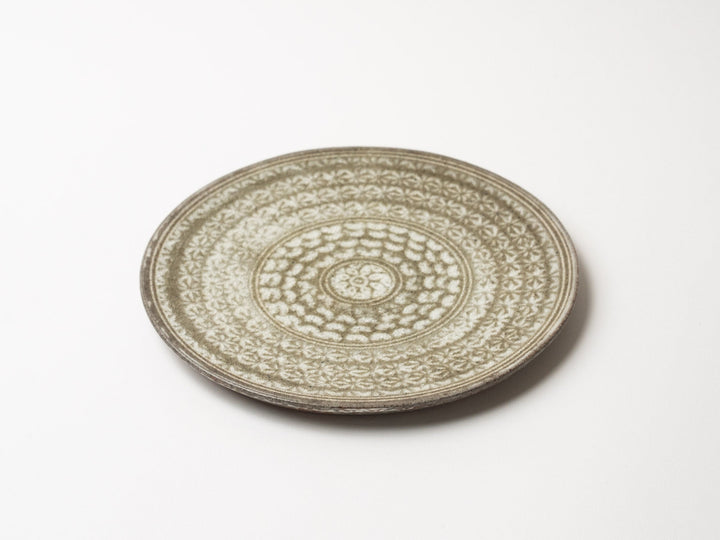 Glass Glazed Mishima hand 19cm Plate - Crafted By Hideki Yamamoto