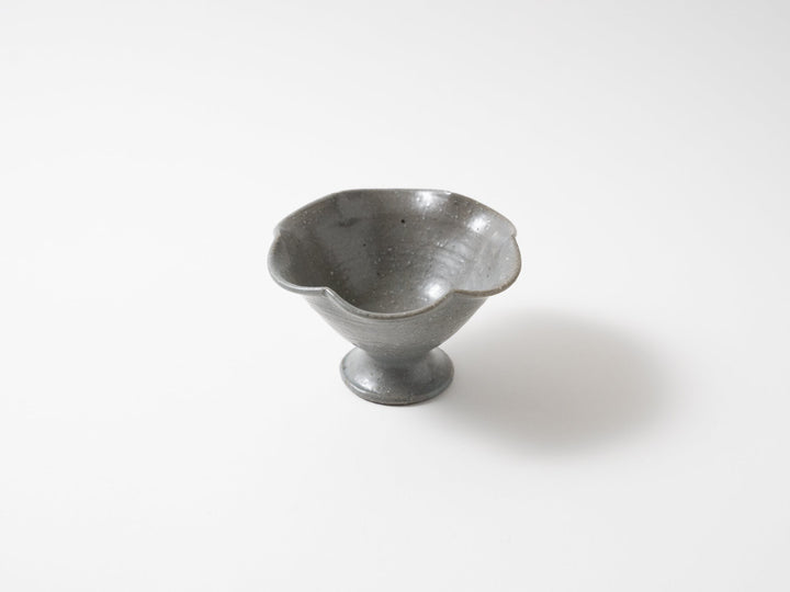 Gray Glazed Rinka Pedestal Bowl - Crafted By Furutani Pottery