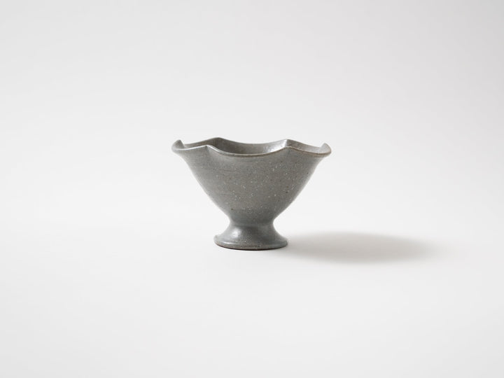 Gray Glazed Rinka Pedestal Bowl - Crafted By Furutani Pottery