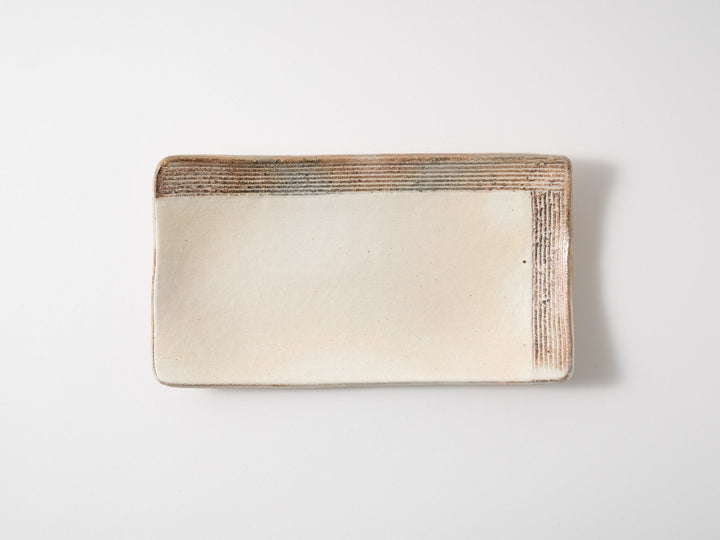 L-Carved Pottery Plate - Crafted By Furutani Pottery
