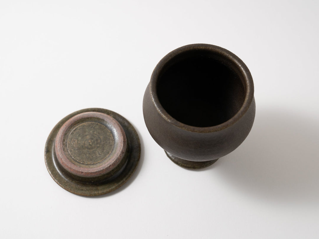 Rust Glazed Compote Canister - Crafted By Furutani Pottery