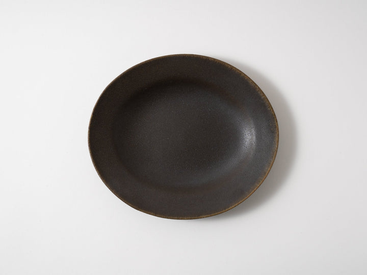 Rust Glazed Oval Rim Plate Small - Crafted By Furutani Pottery