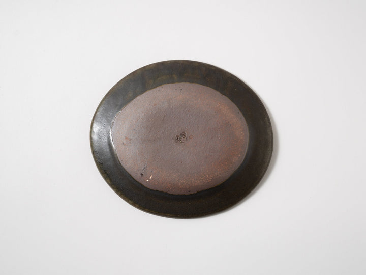 Rust Glazed Oval Rim Plate Small - Crafted By Furutani Pottery