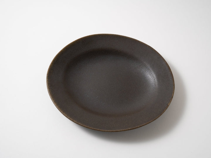 Rust Glazed Oval Rim Plate Small - Crafted By Furutani Pottery