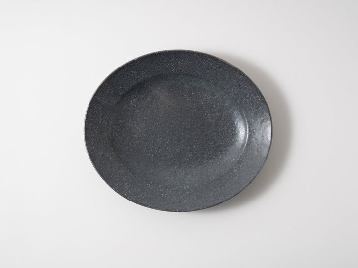 Gray Glazed Oval Rim Plate Small - Crafted By Furutani Pottery