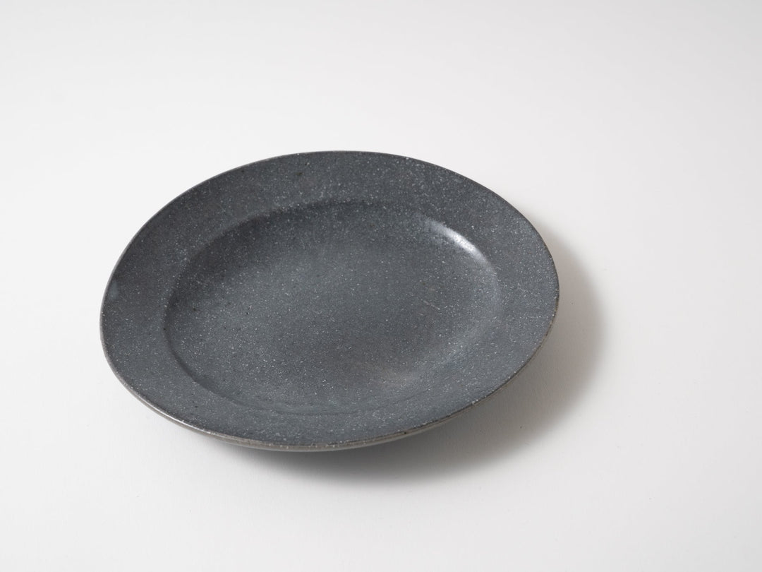Gray Glazed Oval Rim Plate Small - Crafted By Furutani Pottery
