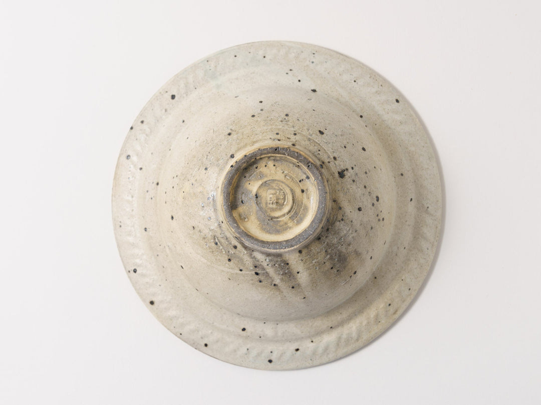 Blue Gray Leaf Rim Bowl Large - Crafted By Furutani Pottery