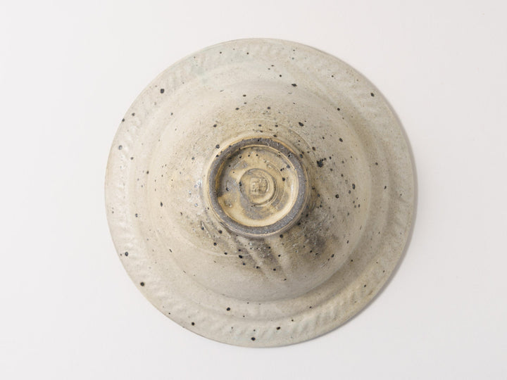Blue Gray Leaf Rim Bowl Large - Crafted By Furutani Pottery