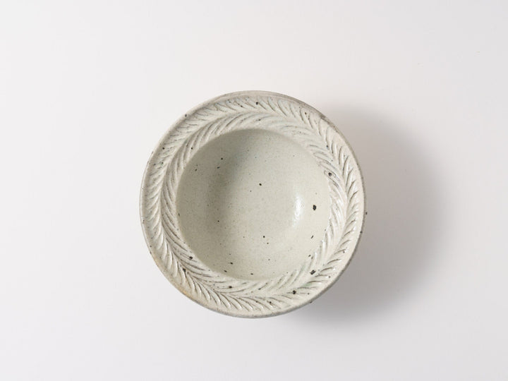 Blue Gray Leaf Rim Bowl Small - Crafted By Furutani Pottery