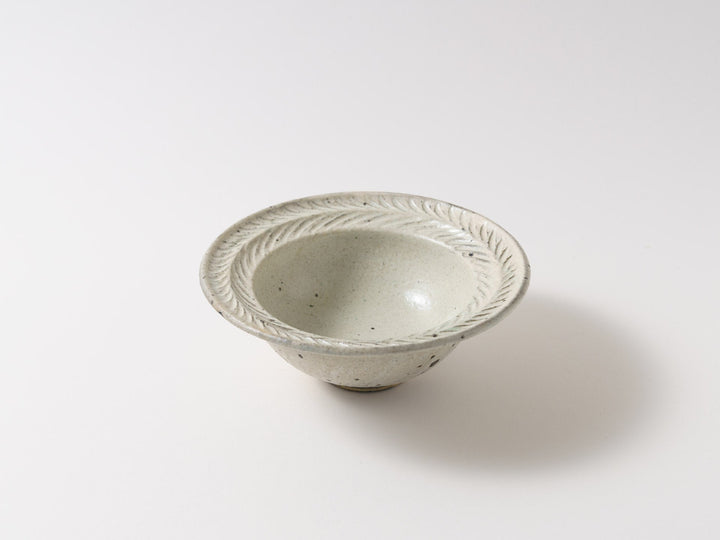 Blue Gray Leaf Rim Bowl Small - Crafted By Furutani Pottery