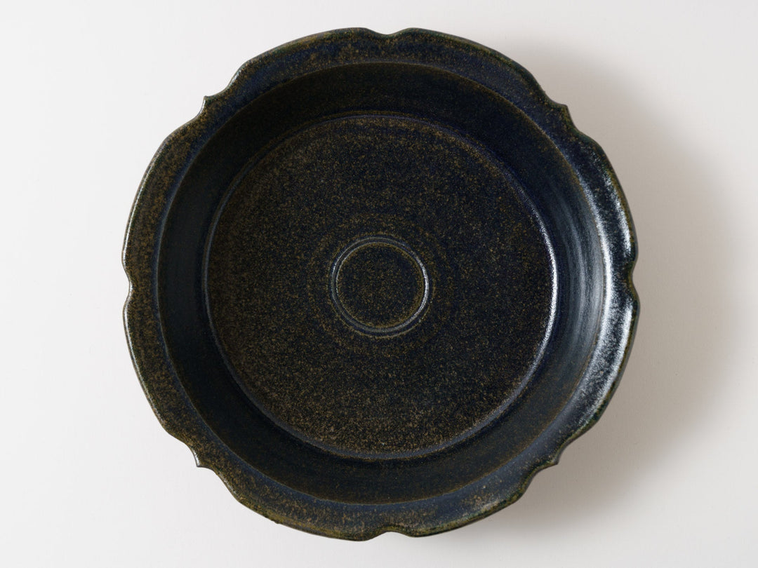 LapisLazuli Glazed 8-Sun Carving Ovenware - Crafted By Furutani Pottery