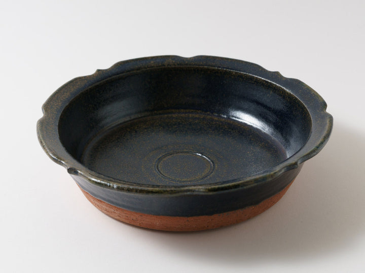 LapisLazuli Glazed 8-Sun Carving Ovenware - Crafted By Furutani Pottery