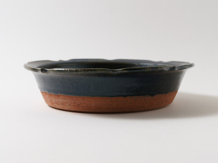LapisLazuli Glazed 8-Sun Carving Ovenware - Crafted By Furutani Pottery