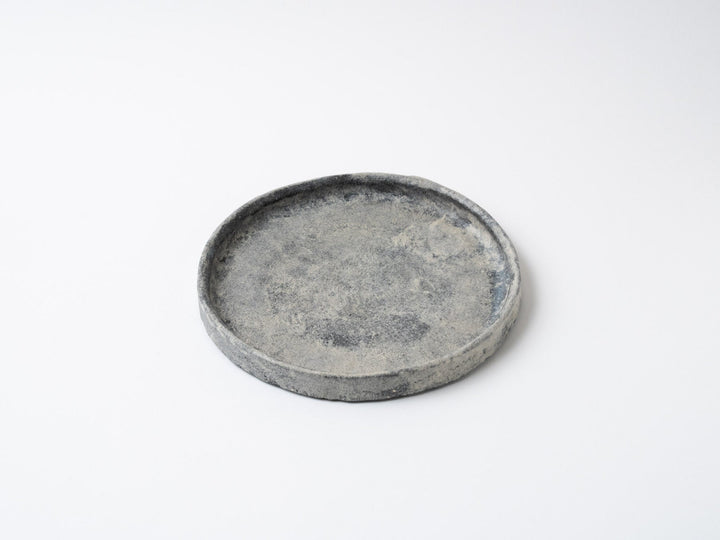 White Slip Black Round Plate Medium - Crafted By Taeko Kajiwara