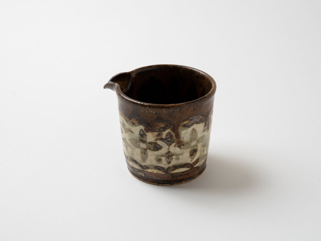 Flower-Patterned Katakuchi Sake Pourer Tea (Inlaid) - Crafted By Yui Higuchi