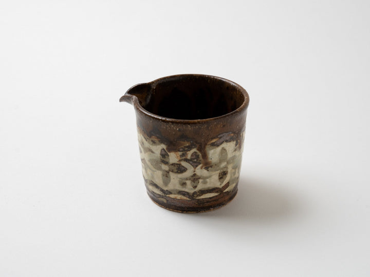 Flower-Patterned Katakuchi Sake Pourer Tea (Inlaid) - Crafted By Yui Higuchi