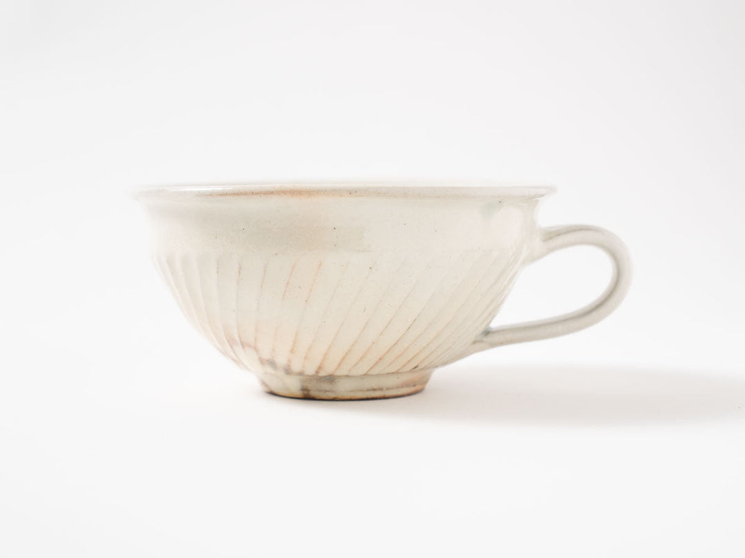 Iron-Speckled Engraved Soup Cup, Round — Hand-Glazed Japanese Pottery by Furutani Pottery