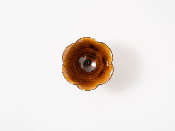 Amber-Glazed Lobed Footed Bowl, Hime — Hand-Glazed Japanese Pottery by Furutani Pottery