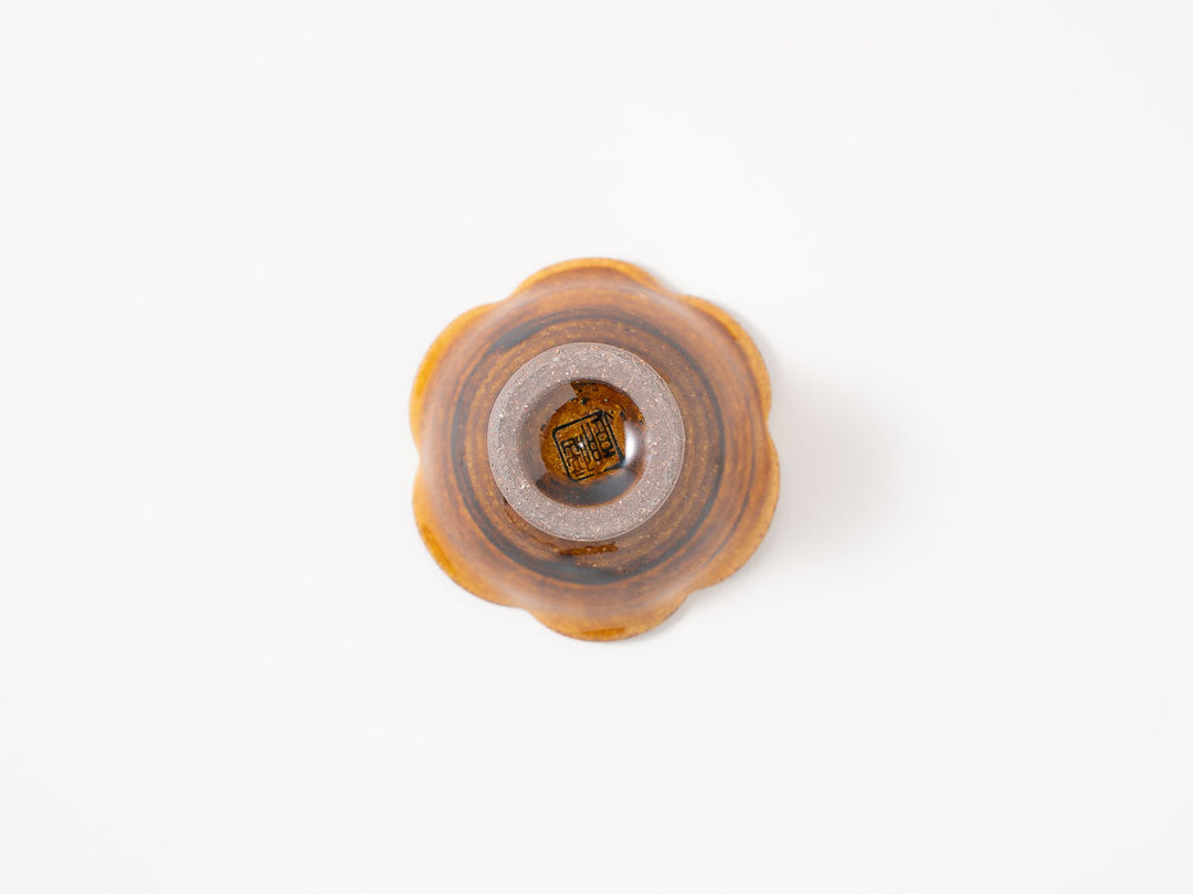 Amber-Glazed Lobed Footed Bowl, Hime — Hand-Glazed Japanese Pottery by Furutani Pottery