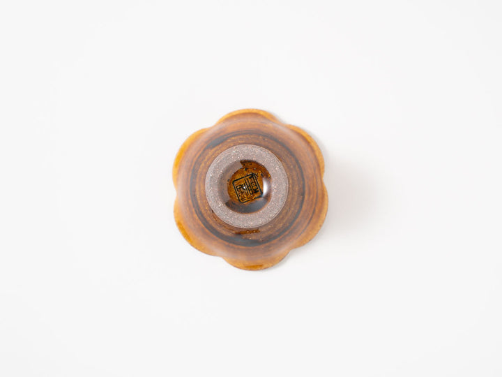 Amber-Glazed Lobed Footed Bowl, Hime — Hand-Glazed Japanese Pottery by Furutani Pottery