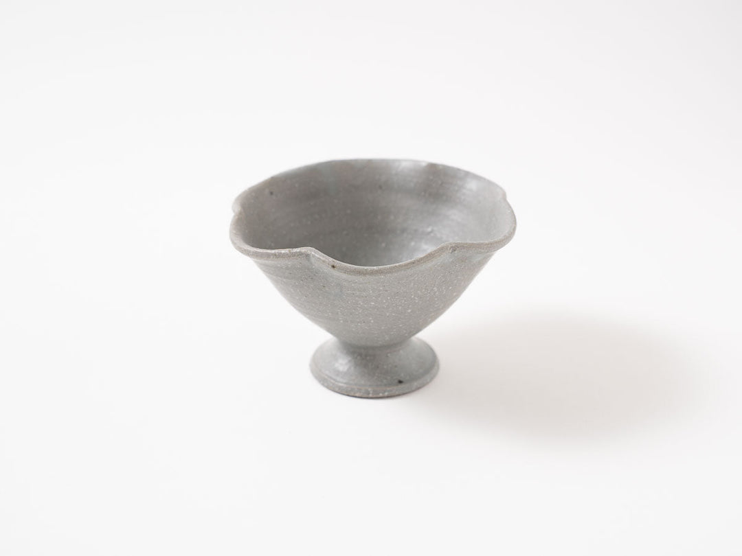 Gray-Glazed Lobed Footed Bowl — Hand-Glazed Japanese Pottery by Furutani Pottery