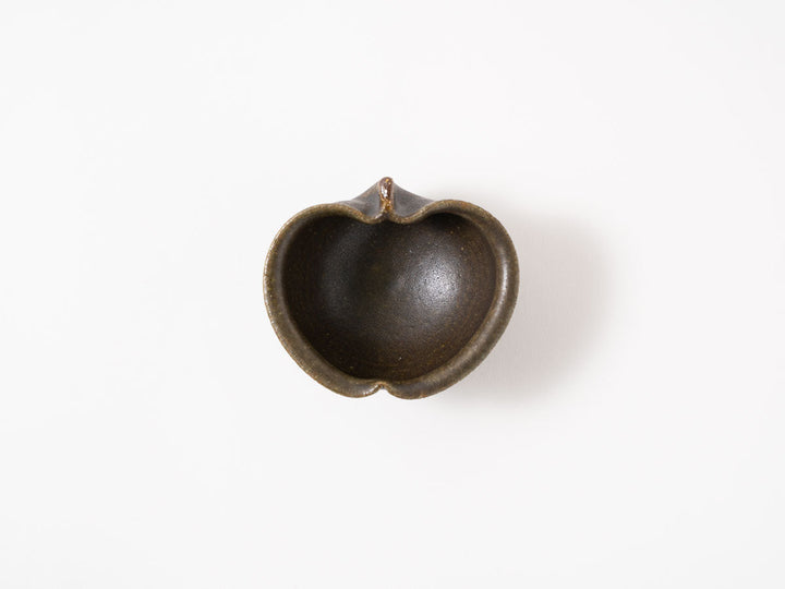 Sabi-Glazed Apple-Shaped Bowl, Small (Hime) — Hand-Glazed Japanese Pottery by Furutani Pottery