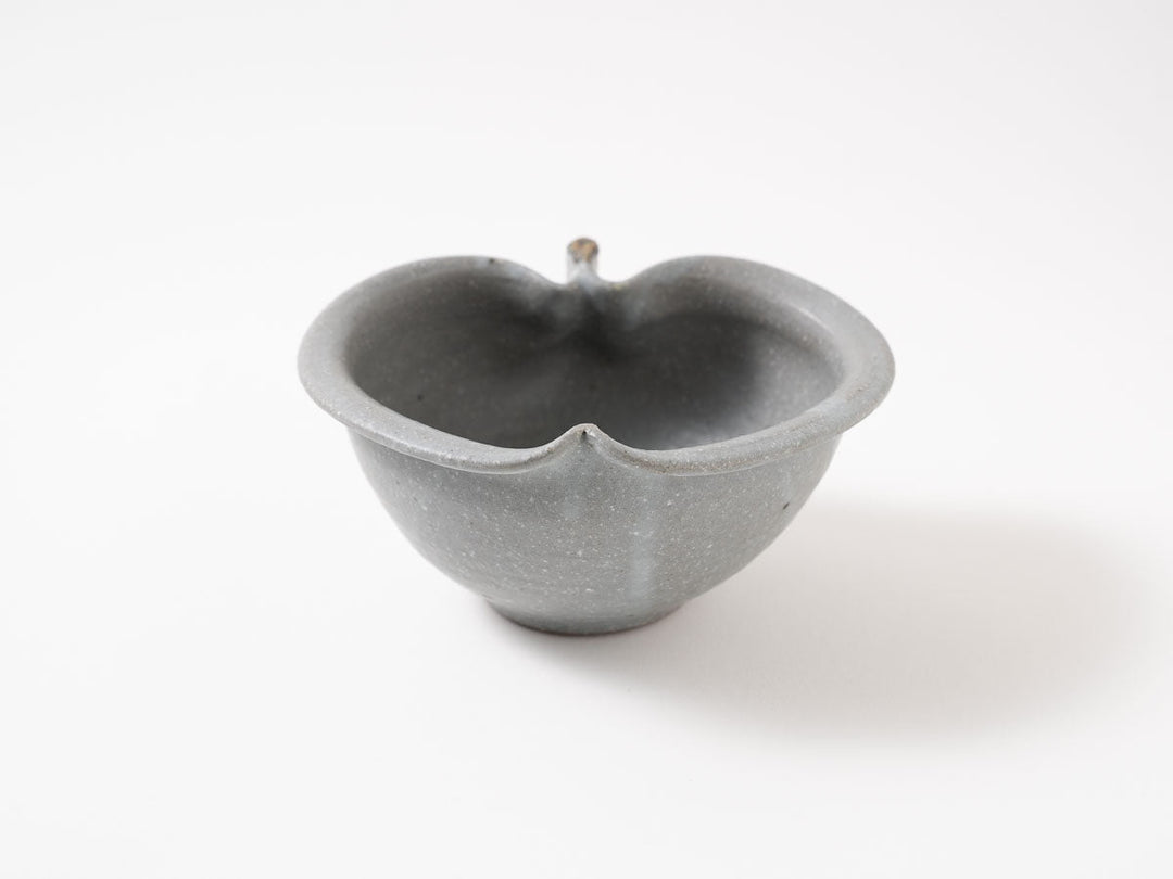 Gray-Glazed Apple-Shaped Bowl, Small — Hand-Glazed Japanese Pottery by Furutani Pottery