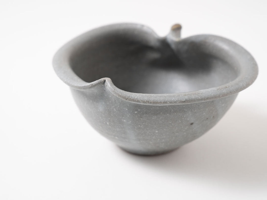 Gray-Glazed Apple-Shaped Bowl, Small — Hand-Glazed Japanese Pottery by Furutani Pottery