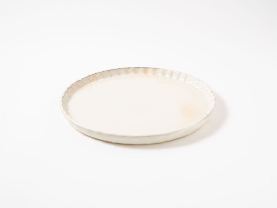 Kohiki Ruffled-Rim Plate, Medium — Hand-Glazed Japanese Pottery by Furutani Pottery