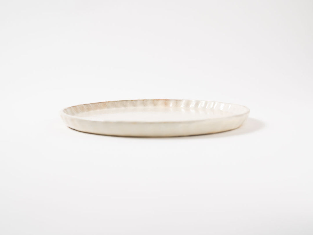 Kohiki Ruffled-Rim Plate, Medium — Hand-Glazed Japanese Pottery by Furutani Pottery