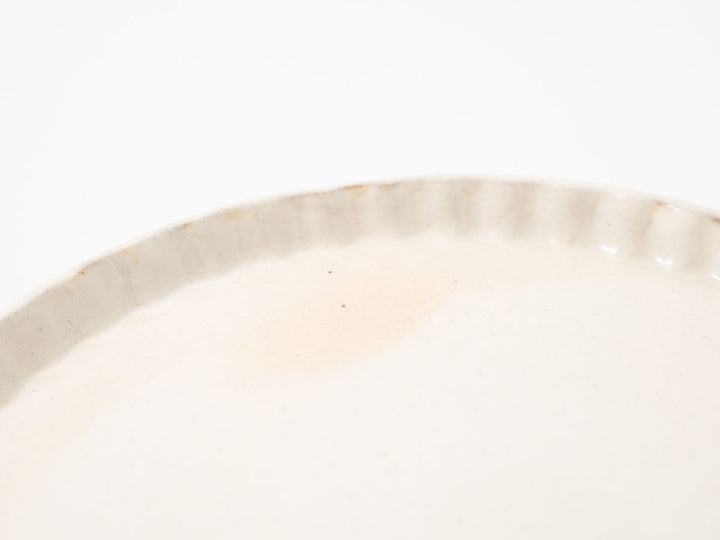 Kohiki Ruffled-Rim Plate, Medium — Hand-Glazed Japanese Pottery by Furutani Pottery