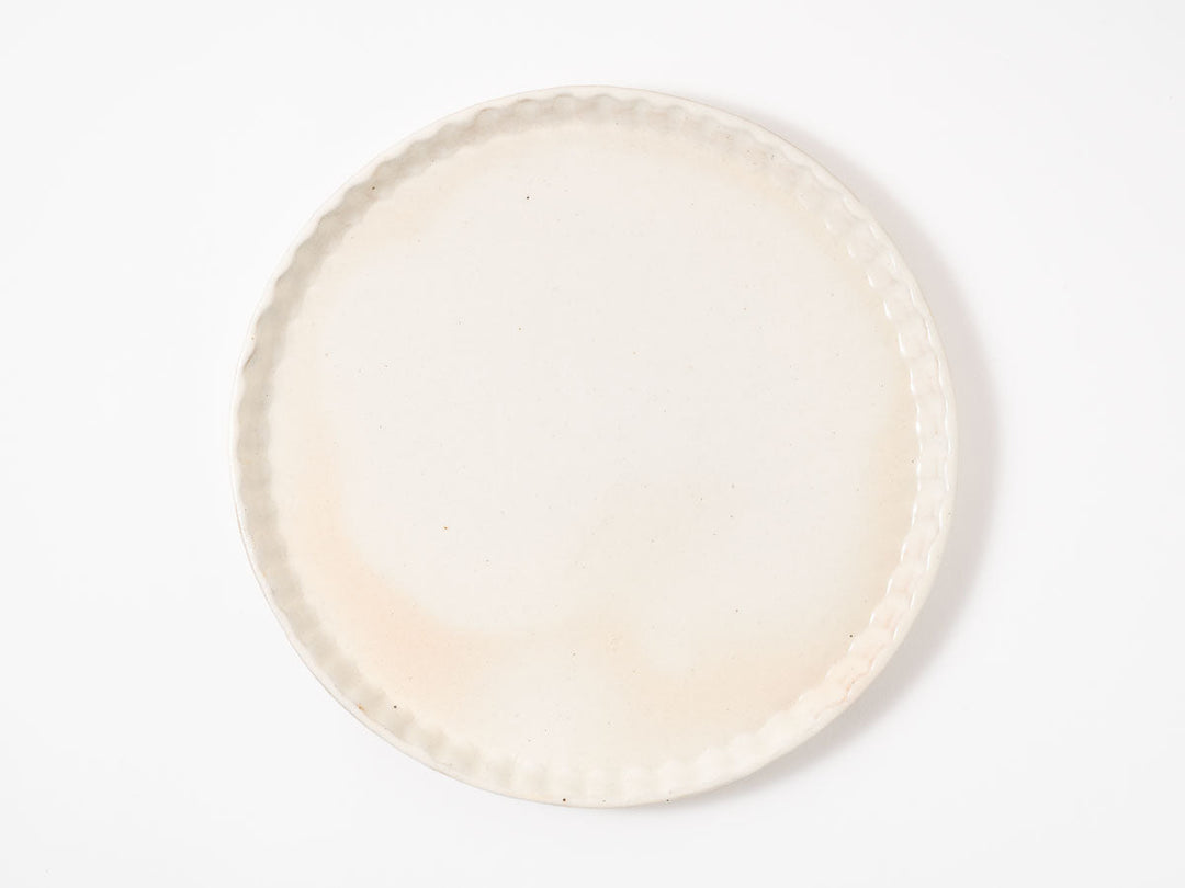 Kohiki Ruffled-Rim Plate, Large — Hand-Glazed Japanese Pottery by Furutani Pottery