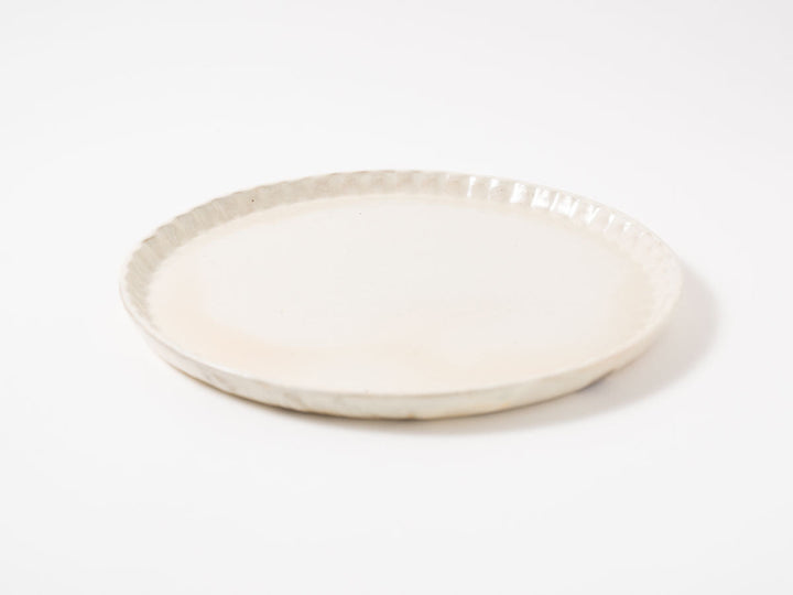 Kohiki Ruffled-Rim Plate, Large — Hand-Glazed Japanese Pottery by Furutani Pottery