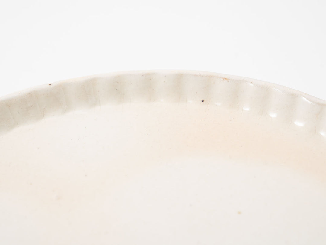 Kohiki Ruffled-Rim Plate, Large — Hand-Glazed Japanese Pottery by Furutani Pottery