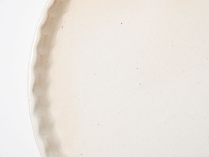 Kohiki Ruffled-Rim Plate, Large — Hand-Glazed Japanese Pottery by Furutani Pottery