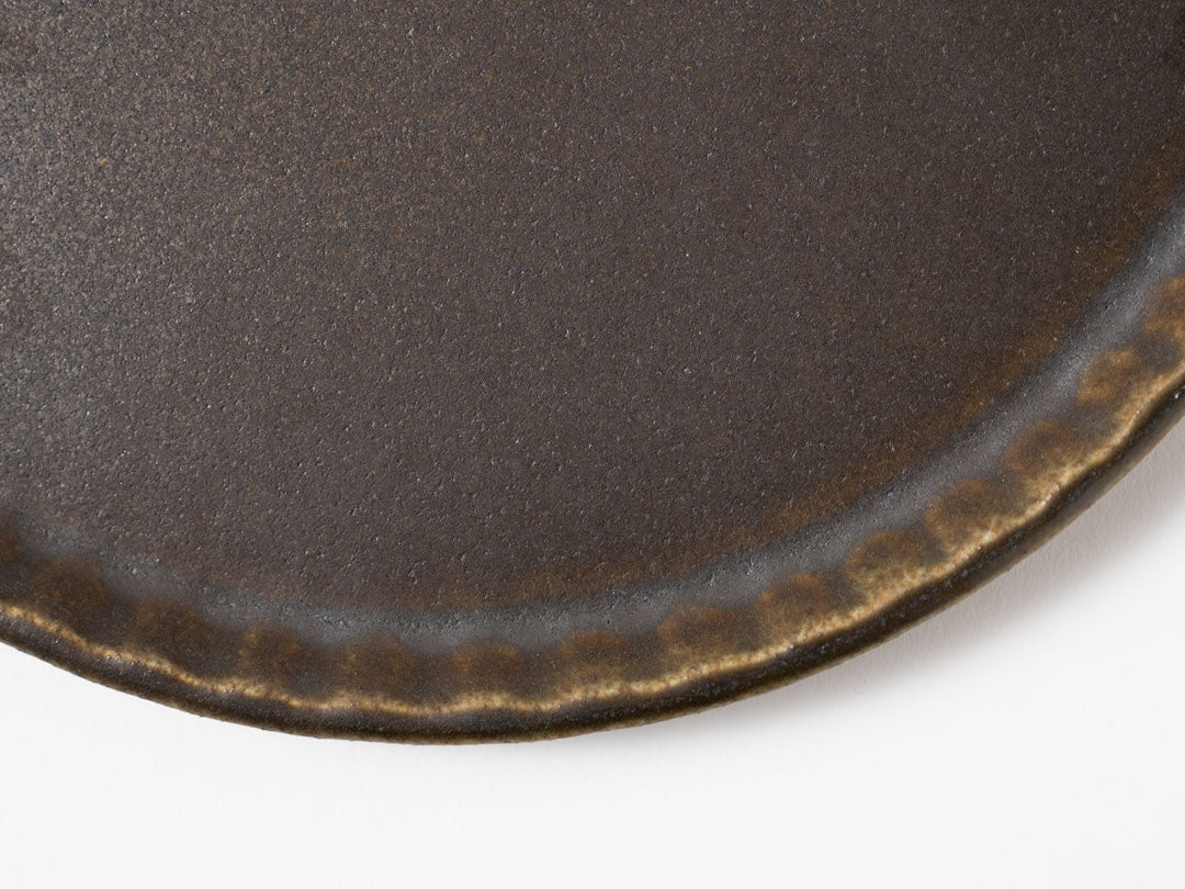 Sabi-Glazed Ruffled-Rim Plate, Large — Hand-Glazed Japanese Pottery by Furutani Pottery