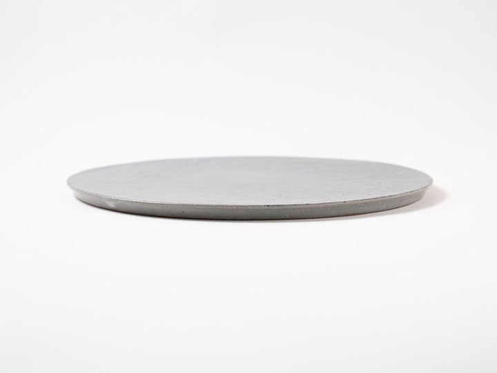 Gray-Glazed Flat Plate — Hand-Glazed Japanese Pottery by Furutani Pottery